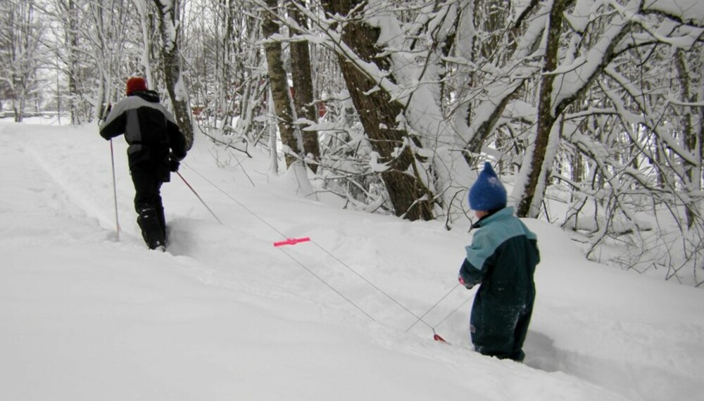 Du kan vinne Slepet som du bruker til å trekke barna etter deg på ski.