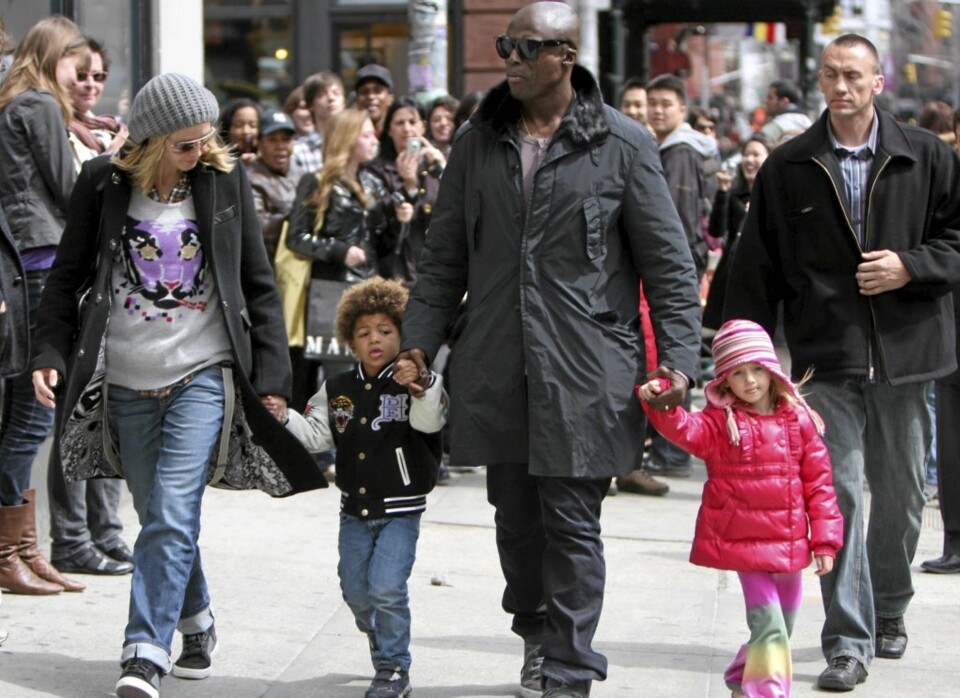KJERNEFAMILIE: Heidi Klum, Seal og barna Henry og Leni på bytur i New York.