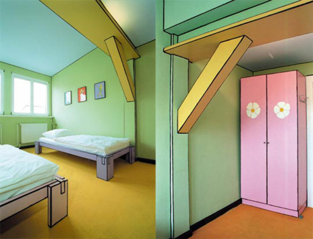 ARTE LUISE KUNSTHOTEL: Her får man følelsen av å være med i en tegneserie. ARTE LUISE KUNSTHOTEL: Her får man følelsen av å være med i en tegneserie.