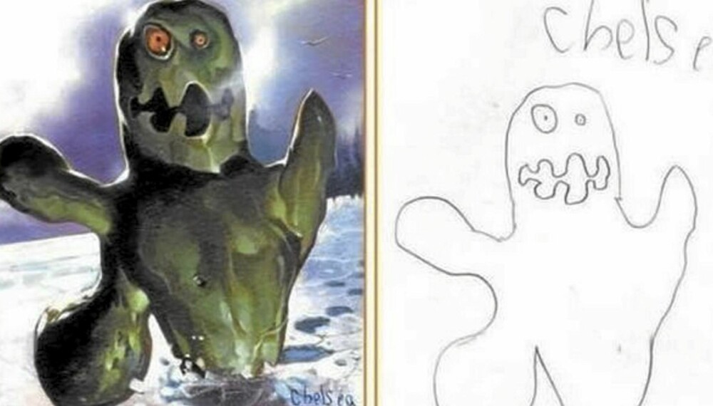 MONSTERKUNST: Kunstner Dave Devries skaper kunst av barns monstertegninger. Resultatet kan ses i boka "Monster Engine".