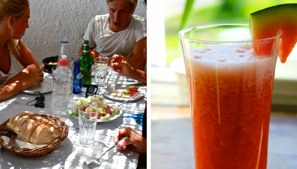 UNNGÅ BARNEMENYEN: La ferien bli en oppdagelsesreise for barna med ganen også, og unngå barnemenyen. Tzatziki, blekksprutsalat, gresk salat, lokal lemonade og vann glir ned på høykant hos ungdommen på Naxos. Vannmelonjuice er et kjempegodt, sunt og forfriskende alternativ til brus!