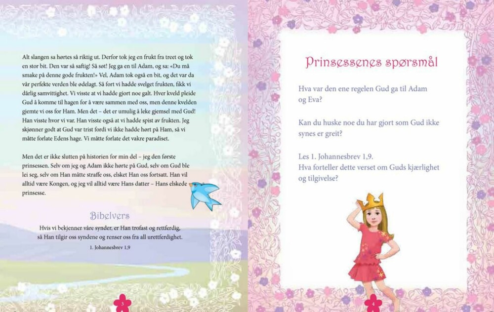 FULL PAKKE: Rosa blomster, prinsessekrone, og prinsessespørsmål. 
