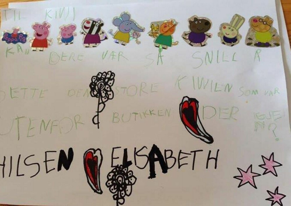 ORDNET OPP SELV: Elisabeth (5) fikk litt hjelp av storebror til å stave ordene riktig, men ellers syntes hun det var like greit å ordne opp i saken selv.