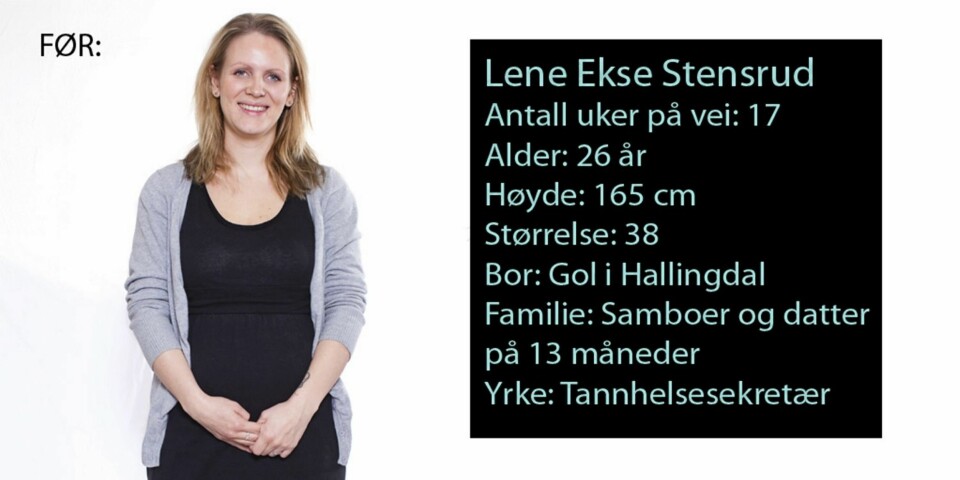 LENE FØR: Dette var det stylist og frisør fikk å jobbe med.
