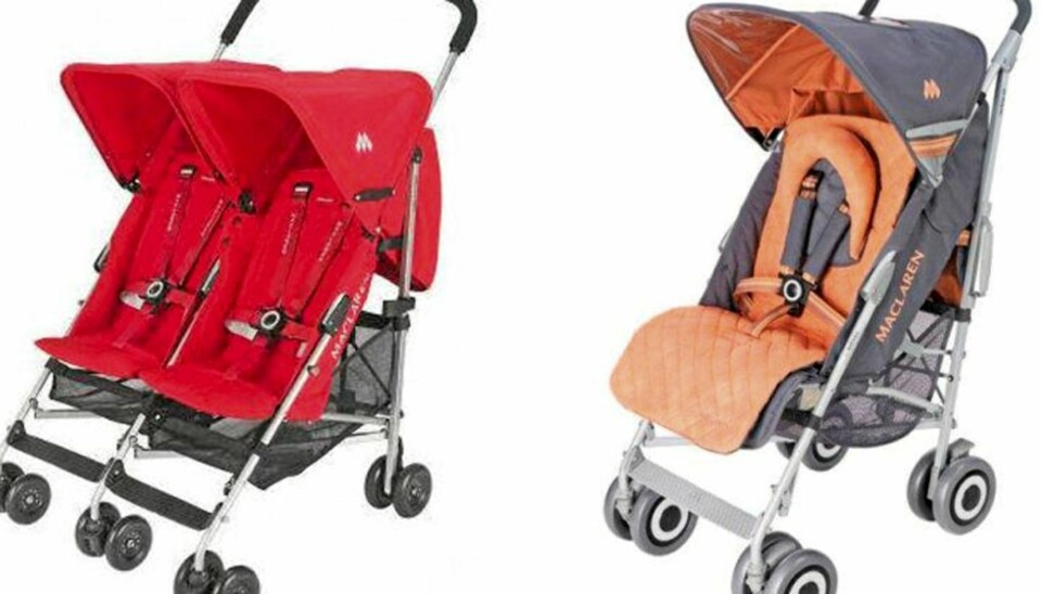 Alle modeller av den doble og enkle Maclaren paraplytrille ble tilbakekalt I USA mandag 9. november.