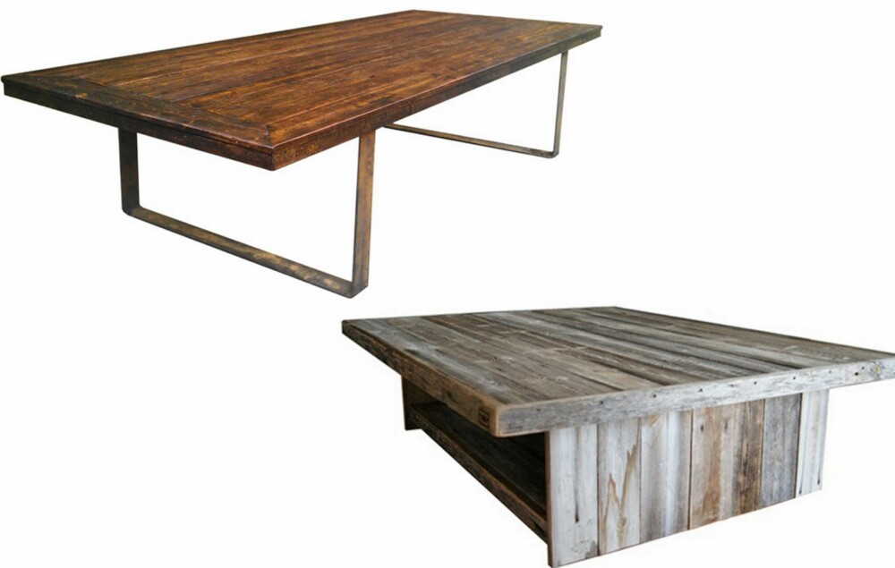 RØFFE BORD: To tøffe bord laget av gamle materialer fra Drivved.no RØFFE BORD: To tøffe bord laget av gamle materialer fra Drivved.no