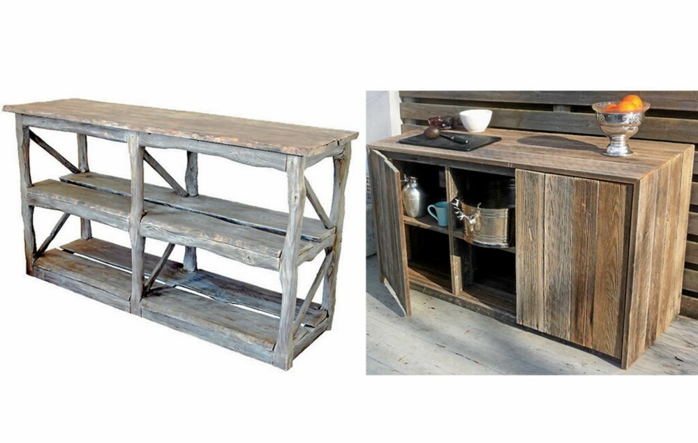 HENDIG HYLLE: Har du utekjøkken på hytta, kan en praktisk hylle være et supert supplement. Dette røffe og værbitte møbelet er laget av gamle materialer. Lengde: 150 cm, dybde: 45 cm, høyde: 85 cm. Fra rustinterior.no. Det kan være greit å ha oppbevaringsmuligheter utendørs også, særlig om du har et utekjøkken. Det røffe skapet i gjenbruksmaterialer er fra drivved.no. HENDIG HYLLE: Har du utekjøkken på hytta, kan en praktisk hylle være et supert supplement. Dette røffe og værbitte møbelet er laget av gamle materialer. Lengde: 150 cm, dybde: 45 cm, høyde: 85 cm. Fra rustinterior.no. Det kan være greit å ha oppbevaringsmuligheter utendørs også, særlig om du har et utekjøkken. Det røffe skapet i gjenbruksmaterialer er fra drivved.no.