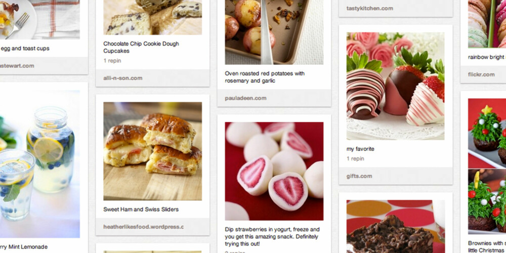 DELER OPPSKRIFTER: Når man trykker på en "pin", blir du automatisk sendt tilbake til siden bildet er pinnet fra.