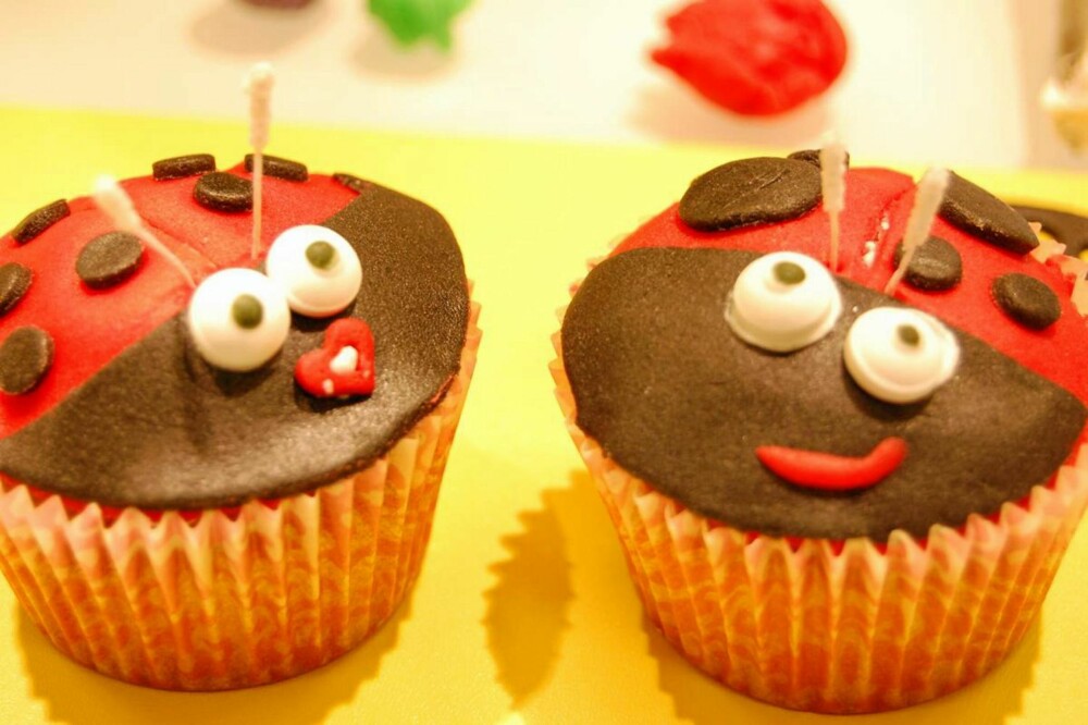 INSEKTPYNT: BoligDrøms redaksjonssjef Eva og redigerer Gunhild pyntet sine cupcakes som marihøner. INSEKTPYNT: BoligDrøms redaksjonssjef Eva og redigerer Gunhild pyntet sine cupcakes som marihøner.