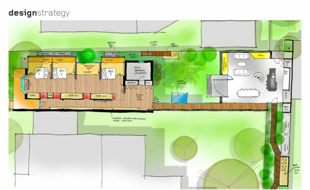 STORE PLANER: Slik så planen for huset ut fra Andrew Maynard Architects.