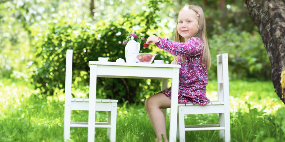 EGEN SPISEPLASS: Hagedesigner Darren Saines tror barna vil sette pris på en egen spiseplass.