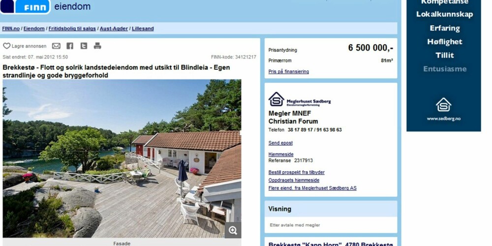BLINDLEIA: På 9. plass ligger denne hytta med utsikt til Blindleia fortsatt ute til salgs. Prisantydning 6,5 millioner kroner. BLINDLEIA: På 9. plass ligger denne hytta med utsikt til Blindleia fortsatt ute til salgs. Prisantydning 6,5 millioner kroner.