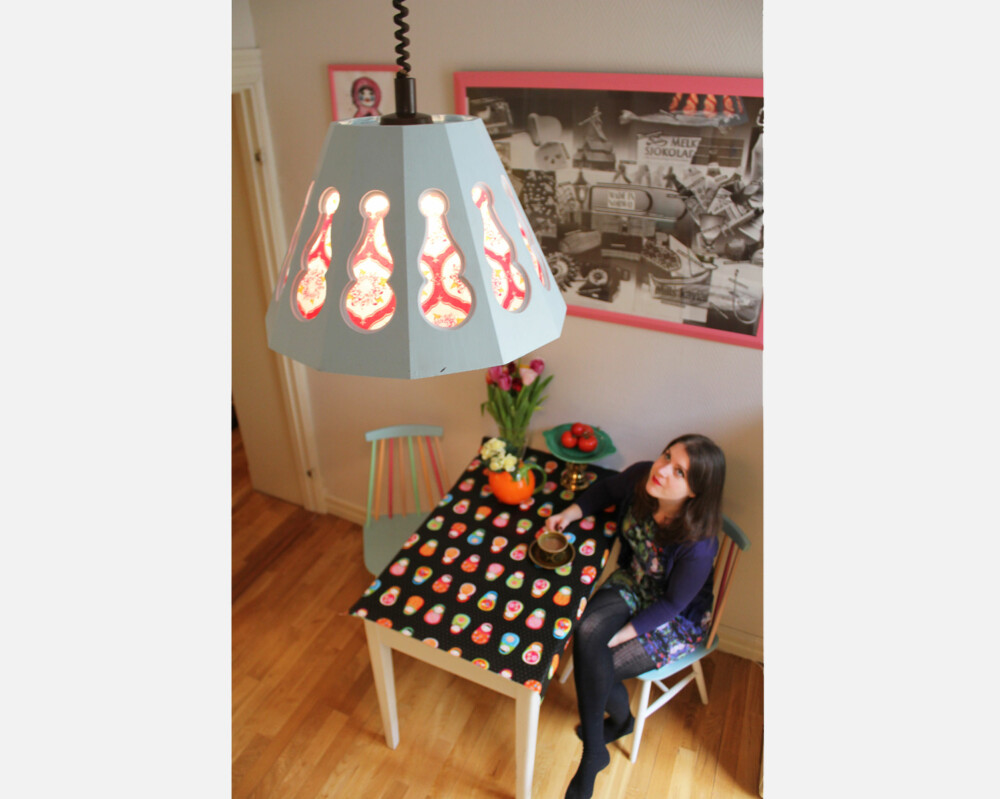 RESULTAT: Slik ble resultatet av Sara Kristensen Bjarengs lampeprosjekt.