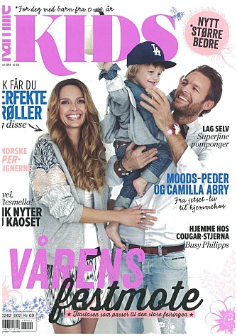 PÅ FORSIDEN: Peder Børresen, Cammila Abry og sønnen Eleon pryder forsiden av den nyeste utgaven av bladet Kamille Kids.