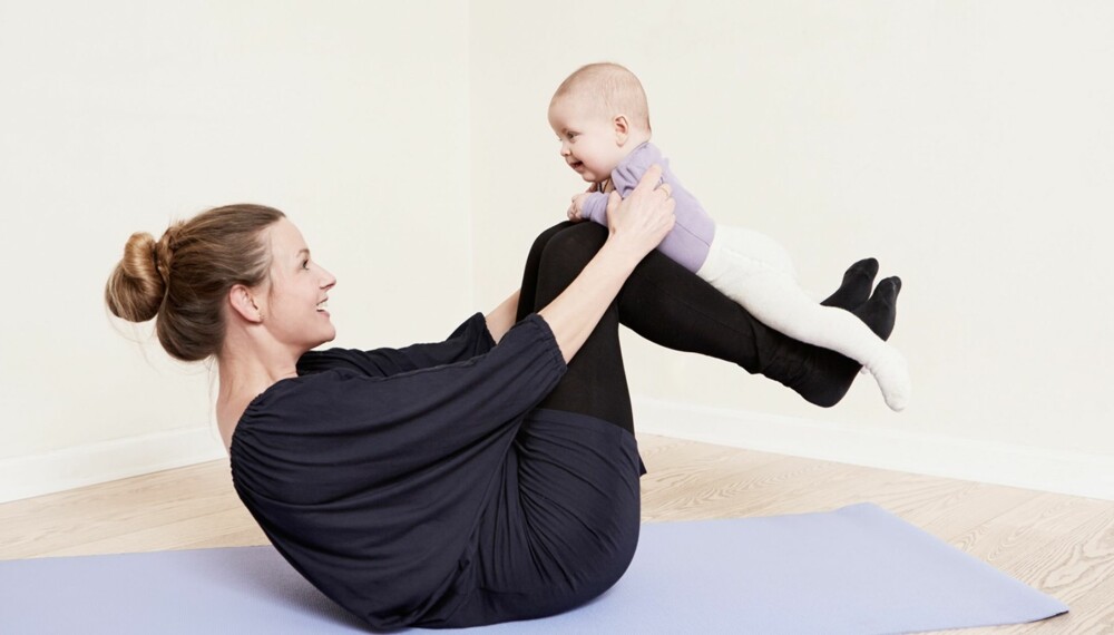 MAGETRENING ETTER FØDSELEN: Du behøver ikke å bekymre deg for at babyen skal syntes det er skummelt.