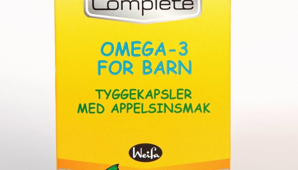 COMPLETE OMEGA-3: Tyggekapsler uten vitamin A og D.