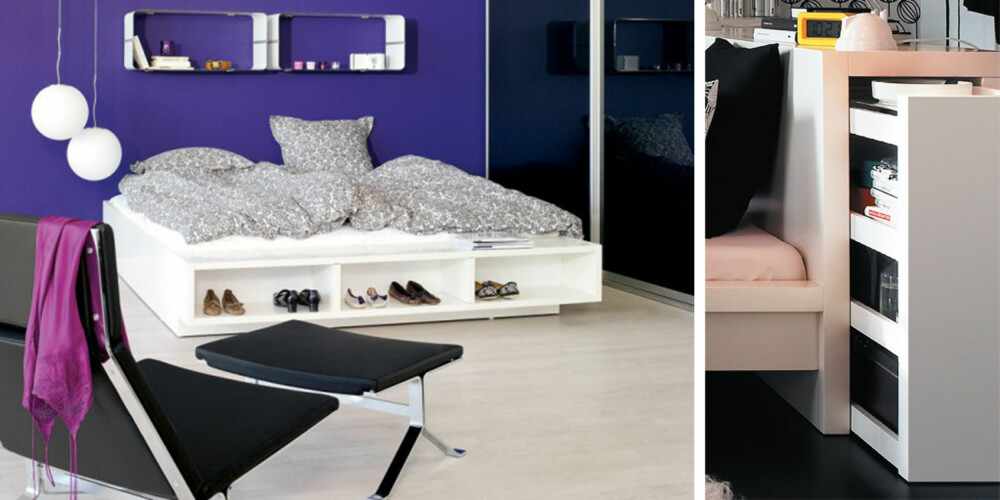 GJEMM VEKK: Møbler med skjult oppbevaring er et must i kompakte rom.