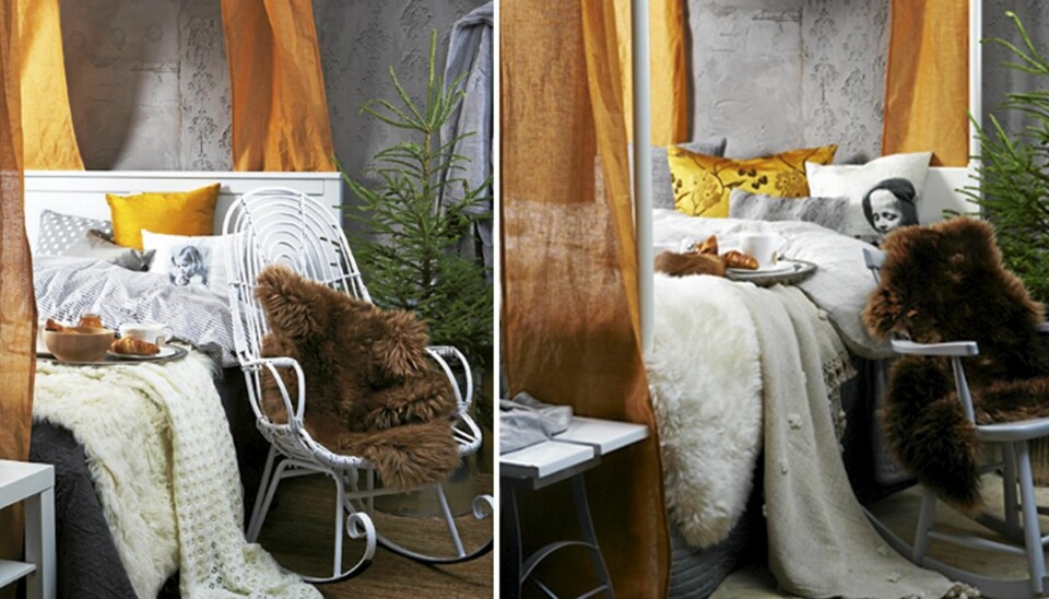 DYRT ELLER BILLIG: Her får du inspirasjon til soverommet. Kanskje vil du plukke litt av hvert rom.