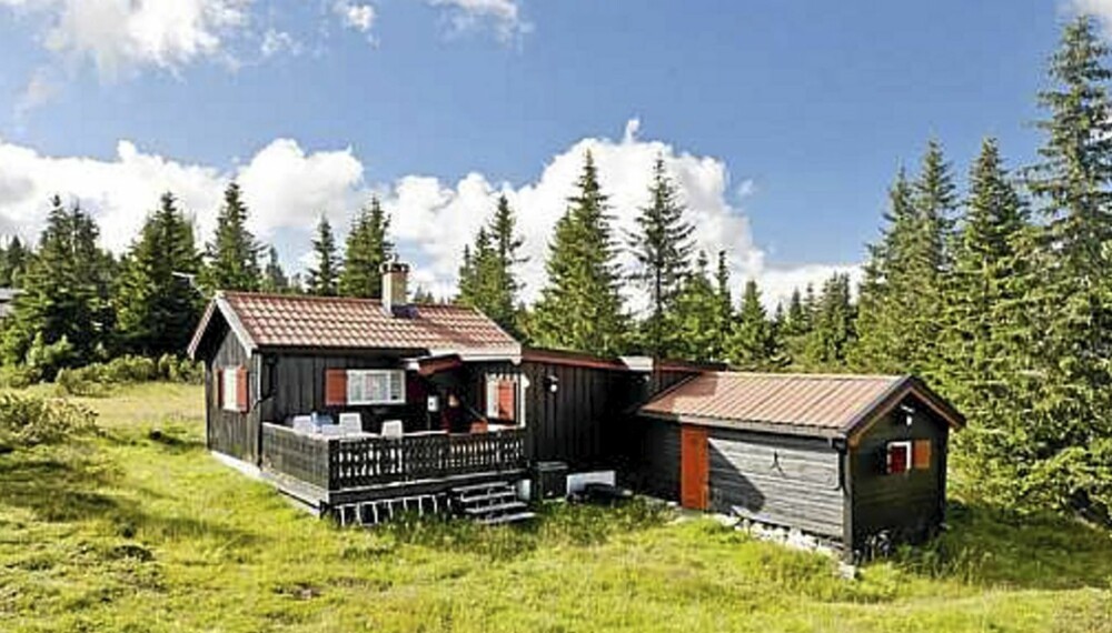 HYTTE TIL HØSTFERIEN: Denne hytta på Sjusjøen har en prislapp på 1,3 millioner og ligge rett ved løypa til Birkebeinerrittet.