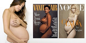 TREND: Nakne gravide kjendiser på forsiden er en trend som har kommet for å bli.