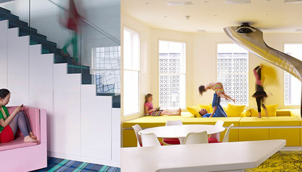 LEKEPLASS: Hemmelige rom og en sklie rett ned i stua gjør dette huset til alle barns drømmehus.