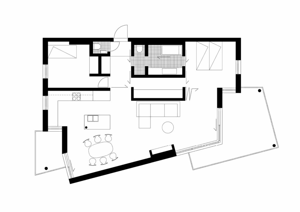 Plantegning over leiligheten.