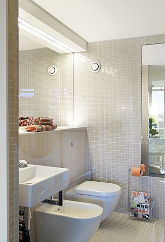 ROLIG PREG: For ikke å gi badekaret og soverommet kamp om oppmerksomheten er selve badet nøytralt innredet. ROLIG PREG: For ikke å gi badekaret og soverommet kamp om oppmerksomheten er selve badet nøytralt innredet.