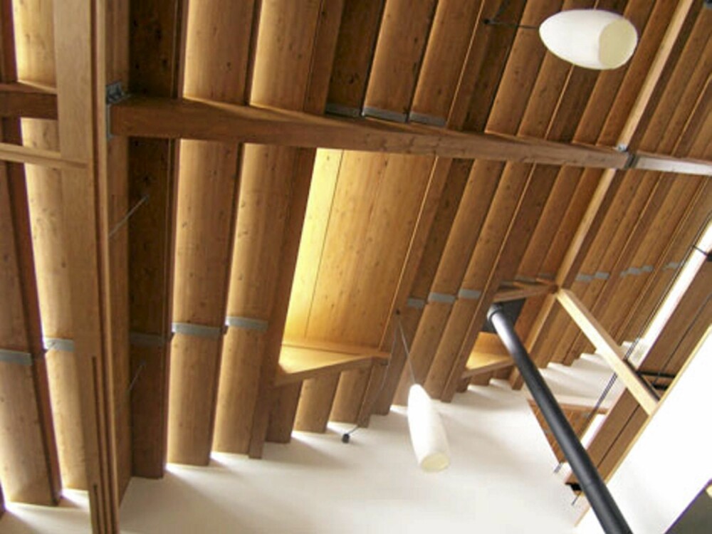 TRAPPEHUSET: Mellom flertallet av trappetrinnene er det lagt inn vindusslisser, slik at mest mulig lys slipper inn.