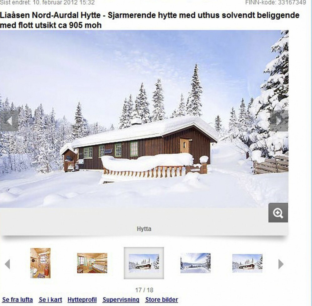 SOLVENDT UTHUS: Denne hytta i Nord-Aurdal er til salgs for kr 800.000,-.