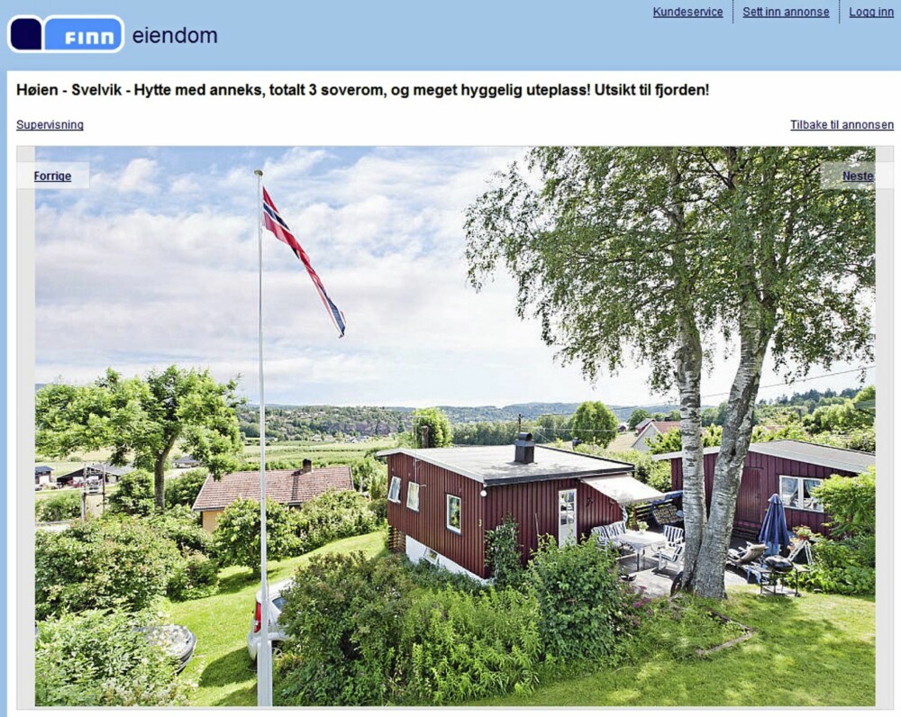 SJØUTSIKT: Denne hytta, som sleges av DNB Eiendom til 825 000, ligger i Svelvik og har kort vei til badeplass og muligheter for båtplass.