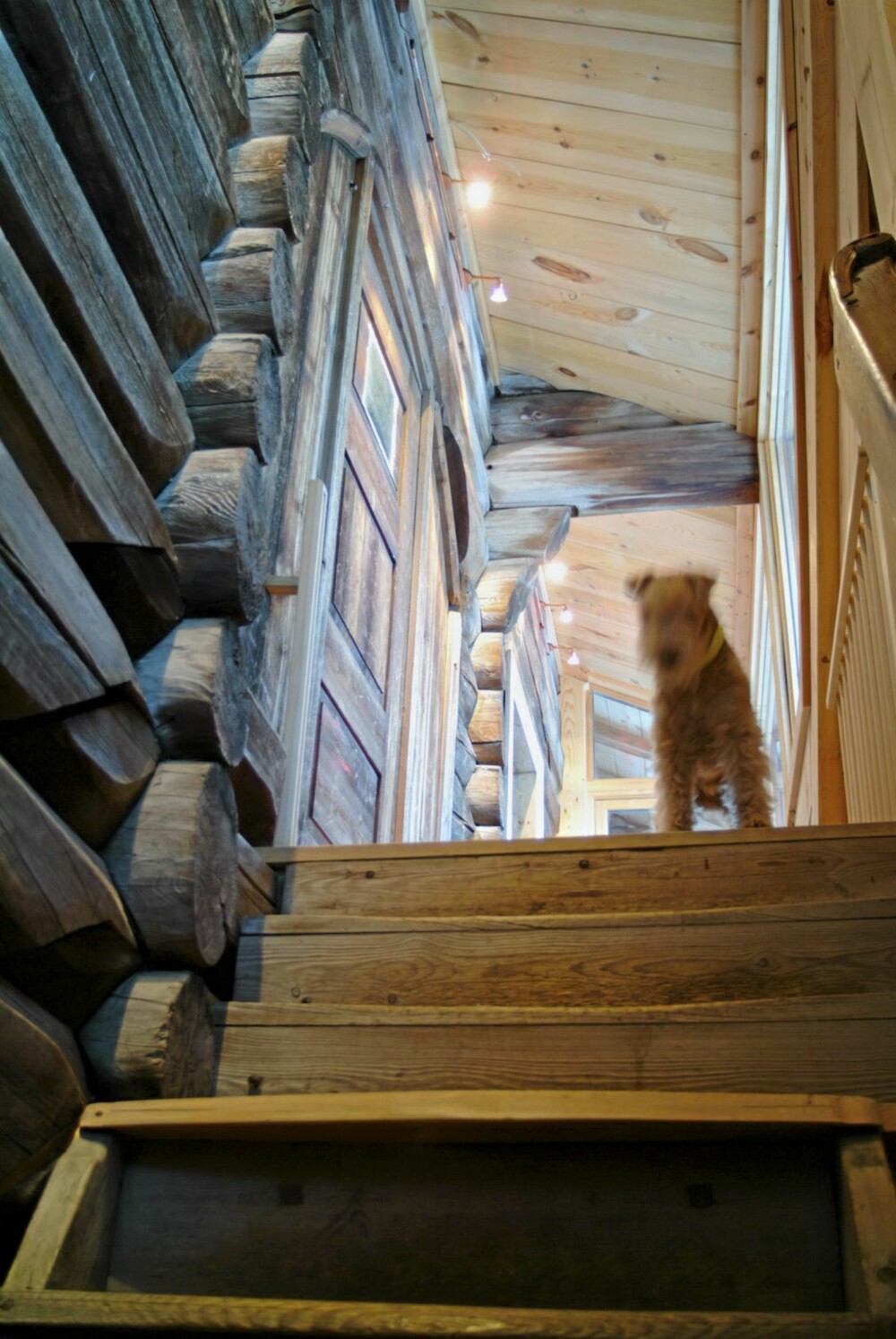 MYE NYTT I GAMMELT HUS: Store deler av trappen og deler av den innglassete svalgangen er rehabilitert med nye materialer.