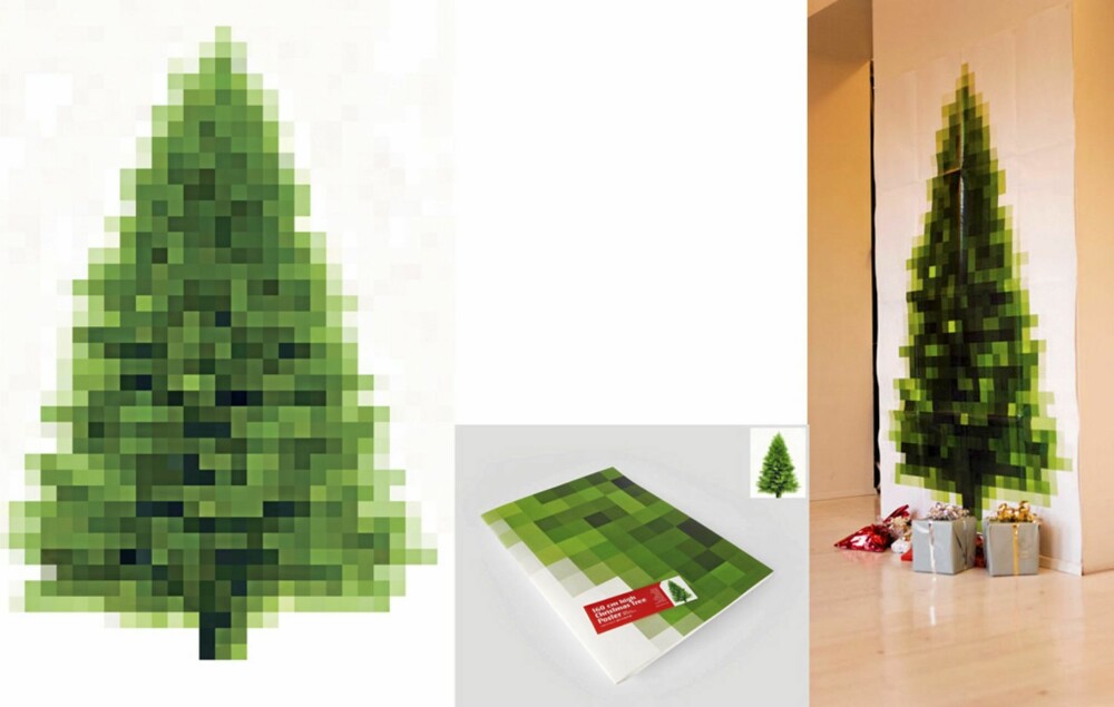 PLAKAT: Hva med en juletreplakat i stuen denne julen? Det franske designkontoret Atypyks har aget denne pikslete versjonen.