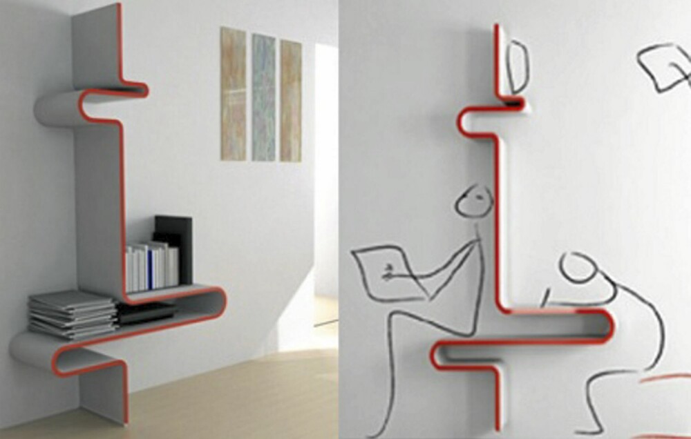 LEKEN STREK: Arbeidsplass eller oppbevaring? Valget er ditt med denne kreative bokhyllen av designer Yoon-Zee.