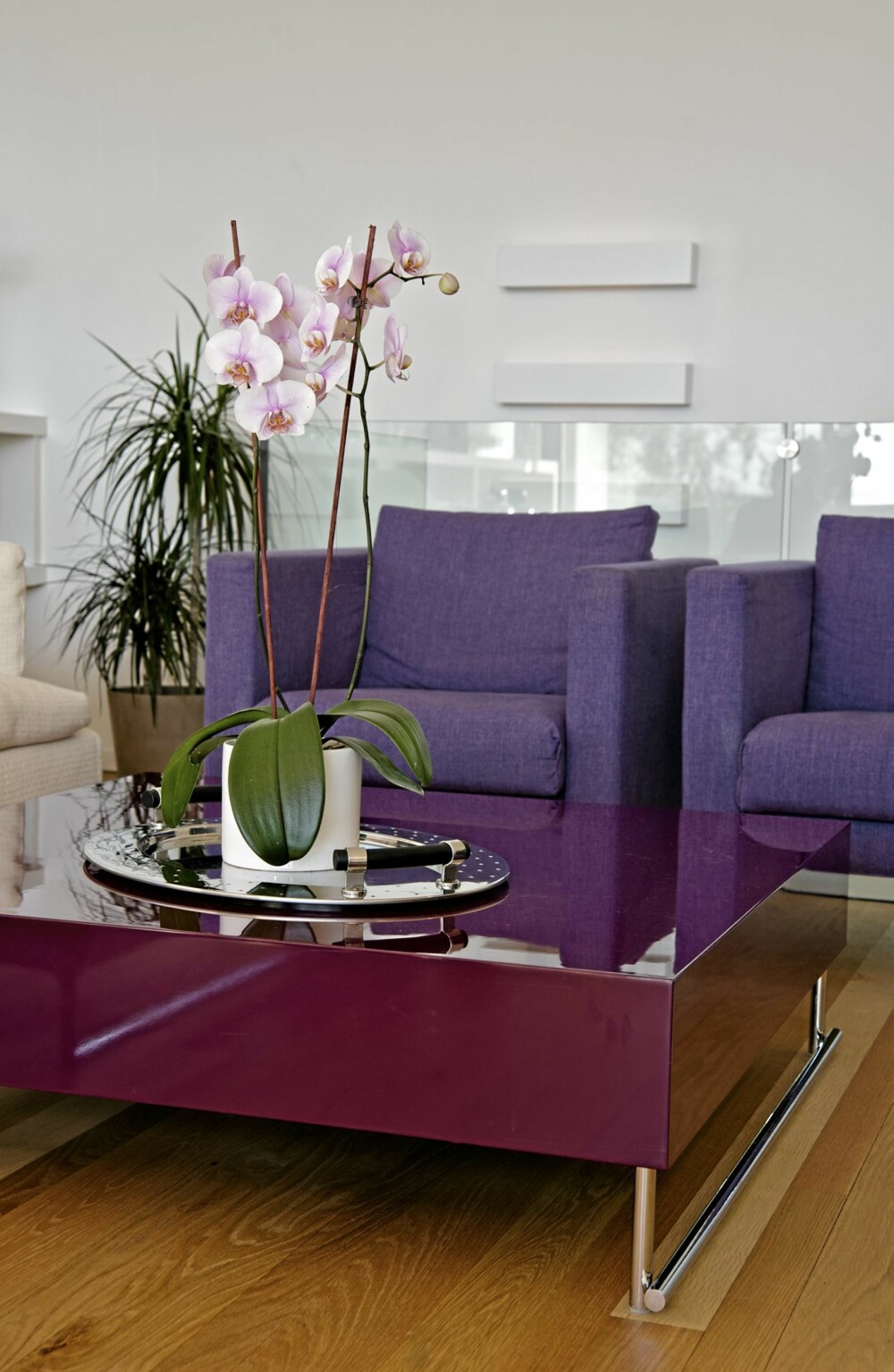 KULE KONTRASTER: De lilla møblene, salongbordet Shanghai Tip fra Moroso og stolene Box fra Living Divani er fra Robert Tandberg Møbler.
