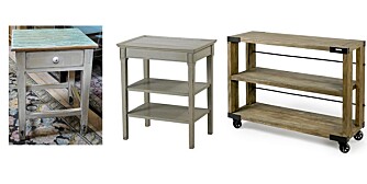 RUSTIKT: Frisk opp en ledig plass med et småbord i røft treverk med slitte detaljer.