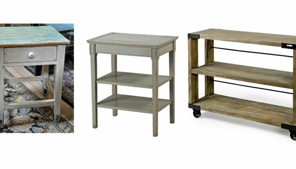 RUSTIKT: Frisk opp en ledig plass med et småbord i røft treverk med slitte detaljer.