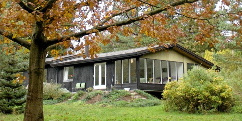 ROMSLIG TOMT: Huset sett fra hagen. Store, gamle trær og annen vegetasjon finnes overalt på tomten. ROMSLIG TOMT: Huset sett fra hagen. Store, gamle trær og annen vegetasjon finnes overalt på tomten.