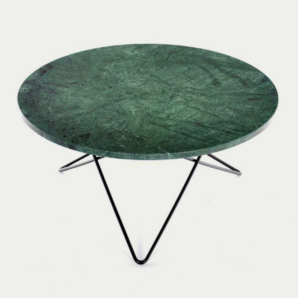 GRØNN MARMOR: ""O-table"" sofabord designet av Dennis Marquart for OX Design. Bordet kommer i både hvit Carrara-, grønn Indio- og svart Marquina-marmor.