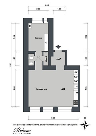 PLANTEGNING: Den nye plantegningen av leiligheten