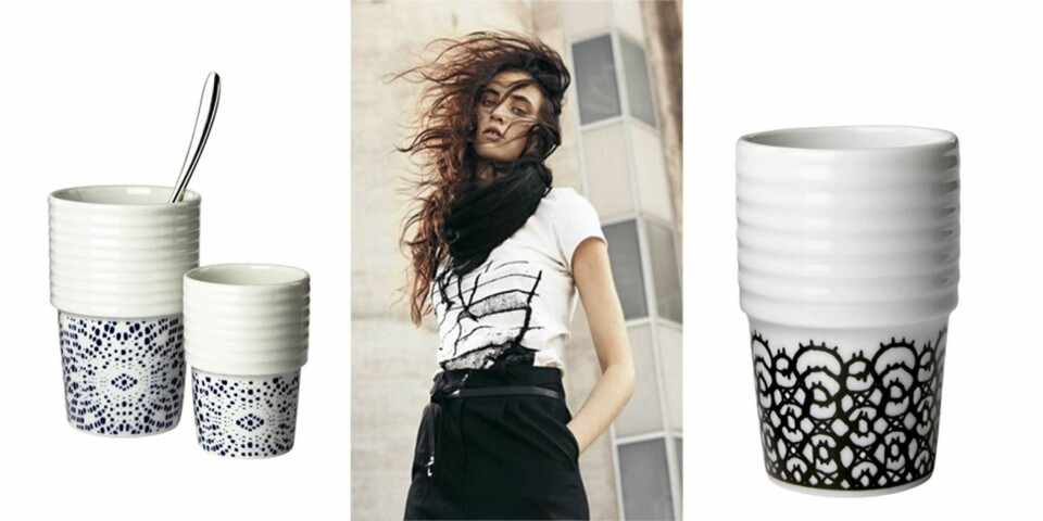 SORT/HVIT VERDEN: Svenske Filippa K har designet kopper og krus for Rörstrands porselensfabrikk.