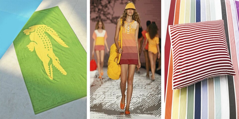 SPORTY: Vis at du er en sportsfan med håndklær og puter fra Lacoste.