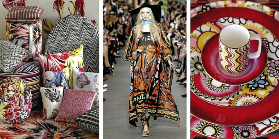 FARGEEKSPLOSJON: Missonis velkjente striper og mønstre passer like godt på spisebordet som på sommerkjolen.