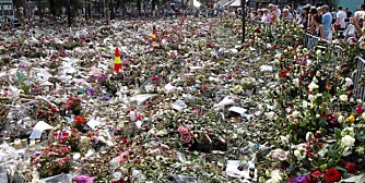 BLOMSTERHAV: Tusenvis av barn har lagt ned blomster utenfor Domkirken.