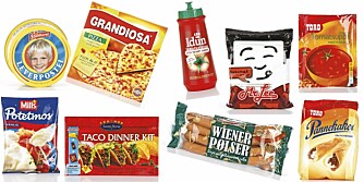 FERDIGMAT: Dette er eksempler på ferdigmat som ofte benyttes av norske småbarnsfamilier. Hva sier eksperten om næringsinnholdet i dem?