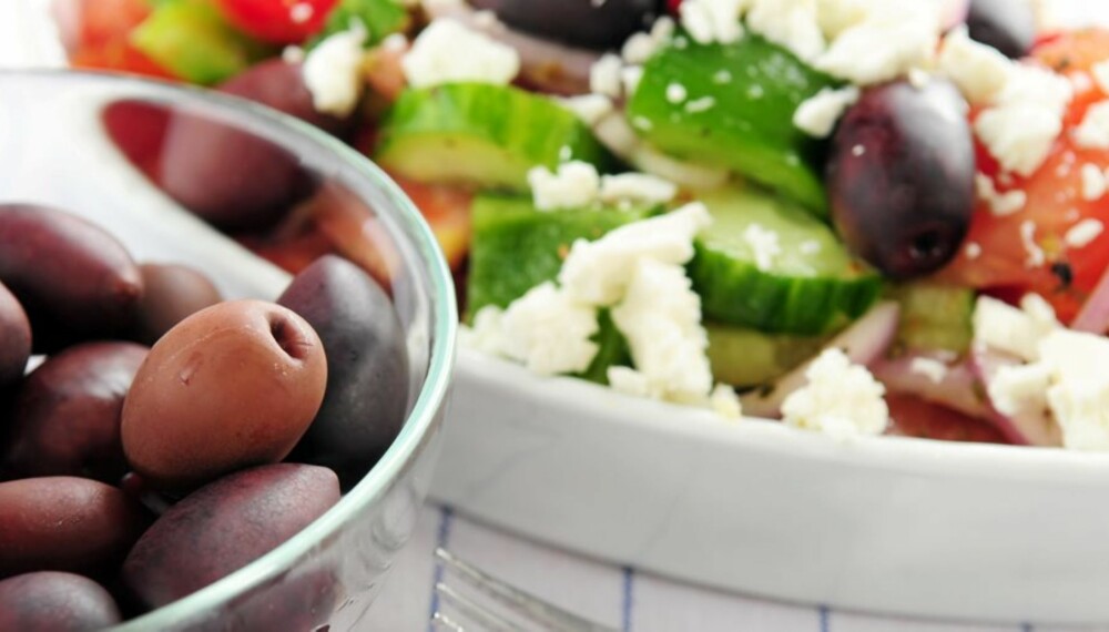 MIDDELHAVSKOSTHOLD: Oliven, salat og fetaost