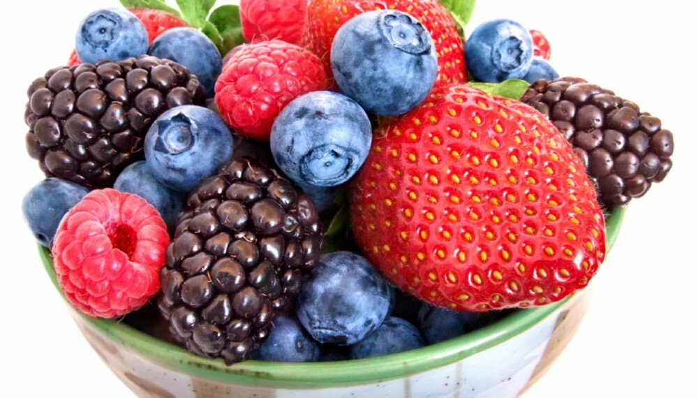 ANTIOKSIDANTER: Blåbær, bringebær og jordbær er rike på antioksidanter. Sunt og godt.