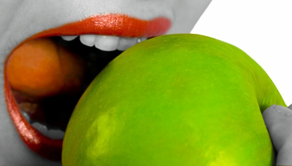SKALLET TELLER: spiser du eple med skallet får du i masse antioksidanter