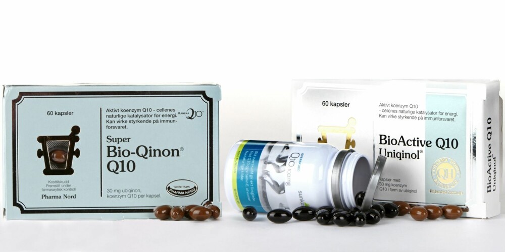 Q10-TILSKUDD: Super Bio-Qinon Q10, Q10 100 mg, BioActive Q10.