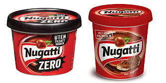 NY NUGATTI UTEN SUKKER: Nå får du Nugatti uten sukker. Men er den sunnere? FOTO: Orkla Foods/Nugatti