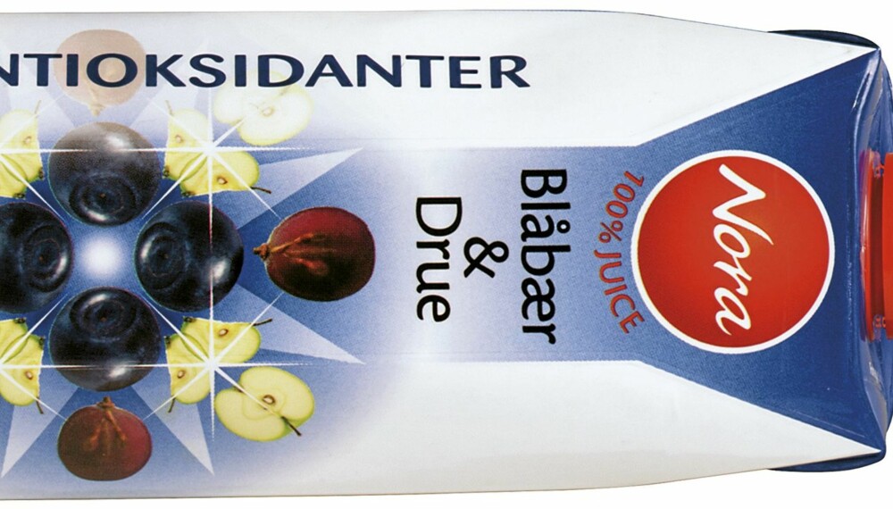 LITE BÆR: Noras blåbærjuice innehodler 10 prosent blåbær. Uholdbar produktmerking, synes Forbukerrådet.
